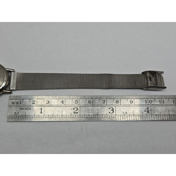Womens Volvo Swiss 27mm Silver Tone Mesh Bracelet Quartz Watch 3ATM New Battery